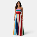 Vestido Largo Mujer – Plisado Sin Tirantes