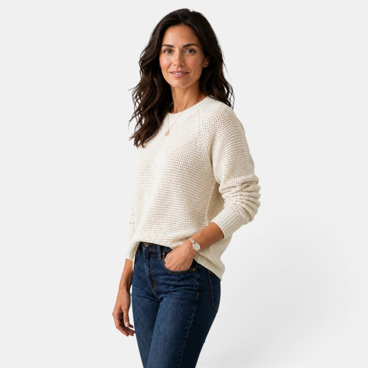 Suéter Mujer Chenilla Cuello Redondo