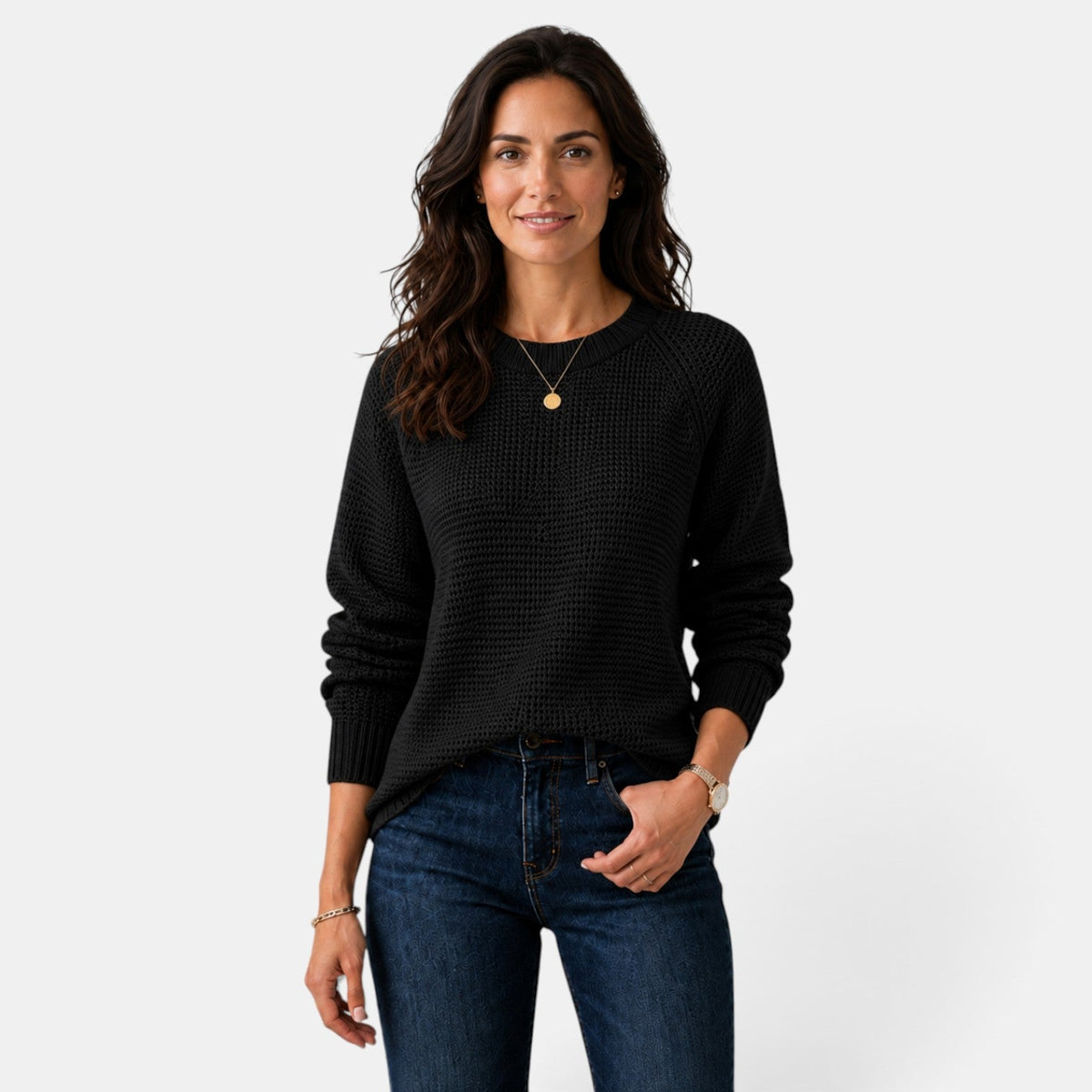 Suéter Mujer Chenilla Cuello Redondo