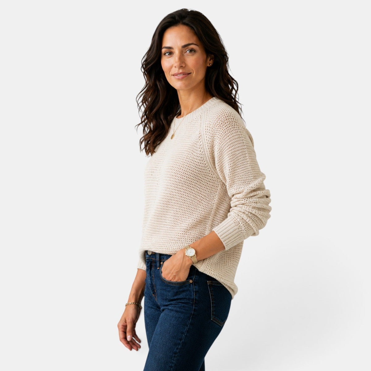 Suéter Mujer Chenilla Cuello Redondo