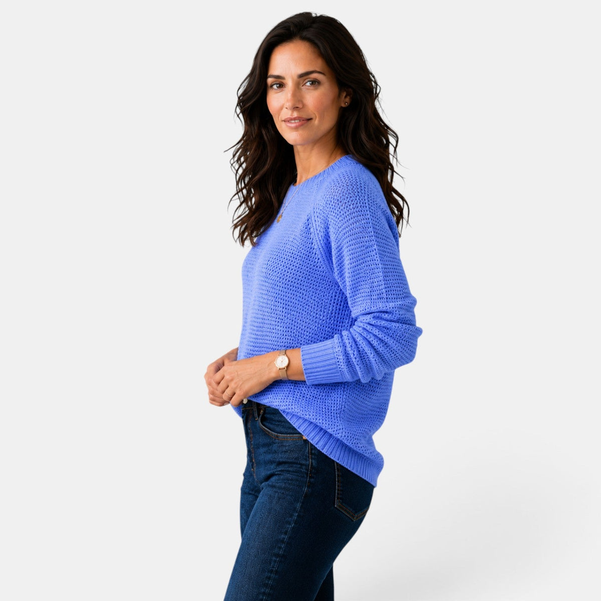 Suéter Mujer Chenilla Cuello Redondo