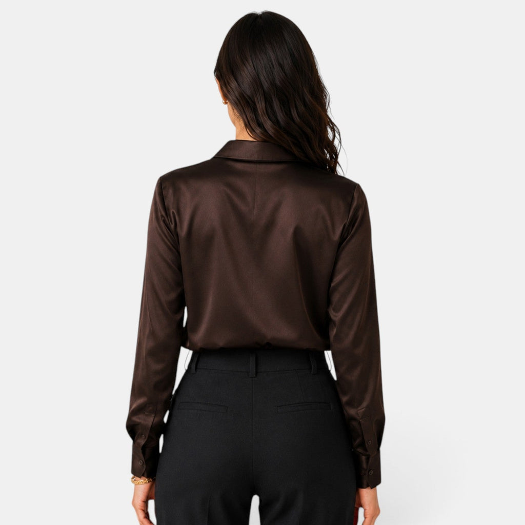 Camisa Mujer Raso con Botones