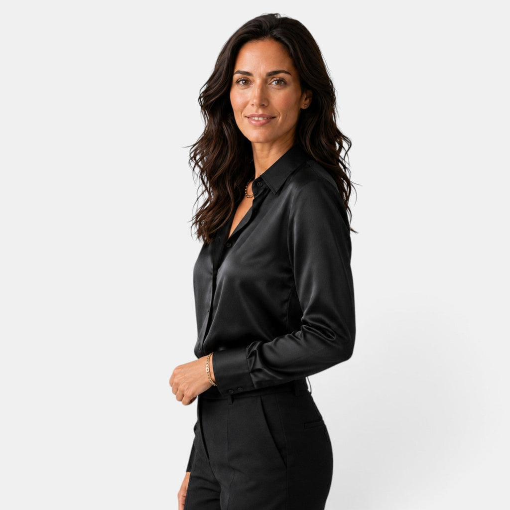 Camisa Mujer Raso con Botones