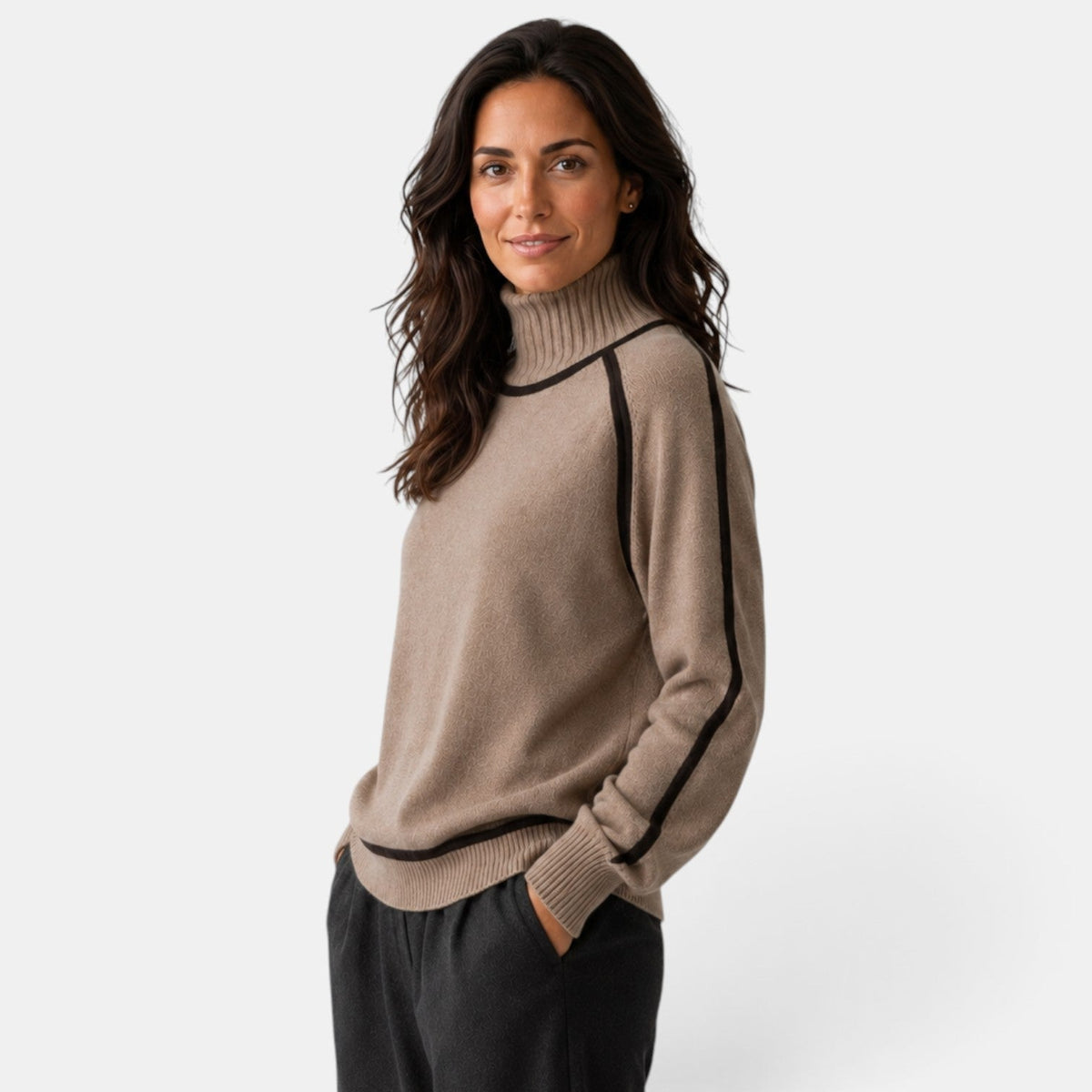 Suéter Mujer Oversize Cuello Alto