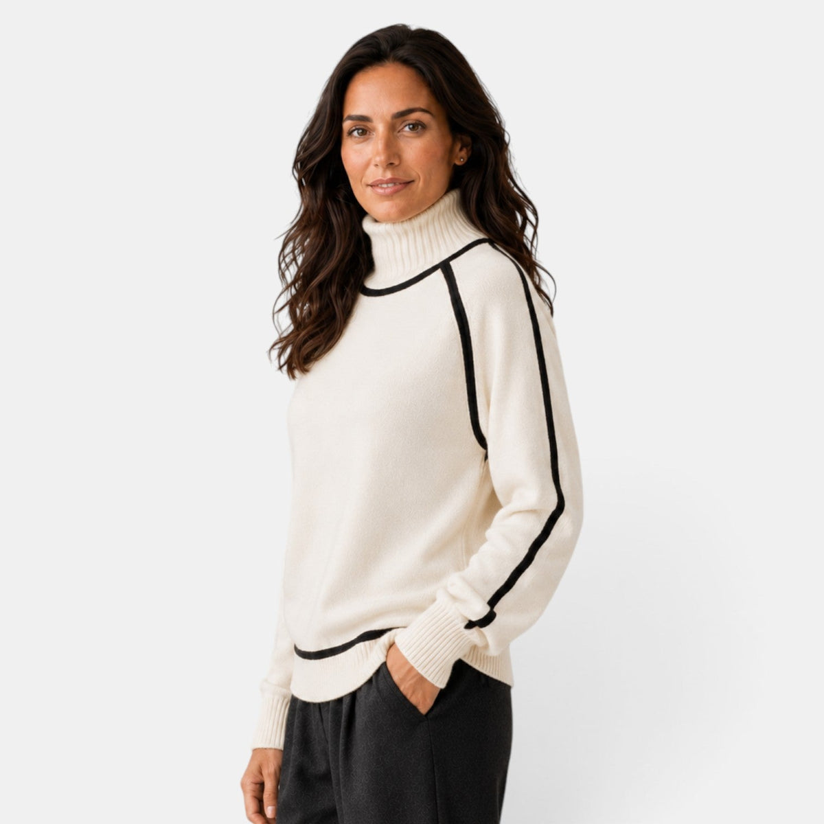 Suéter Mujer Oversize Cuello Alto