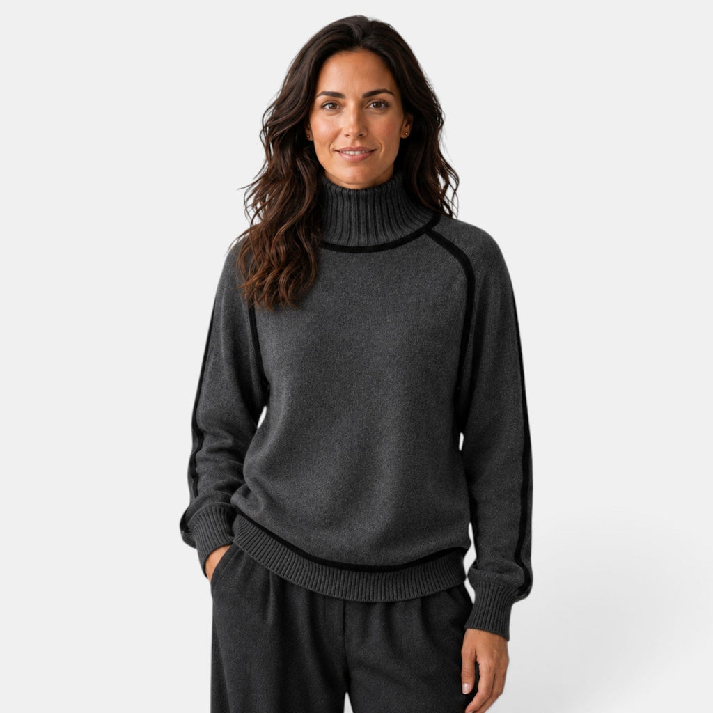 Suéter Mujer Oversize Cuello Alto