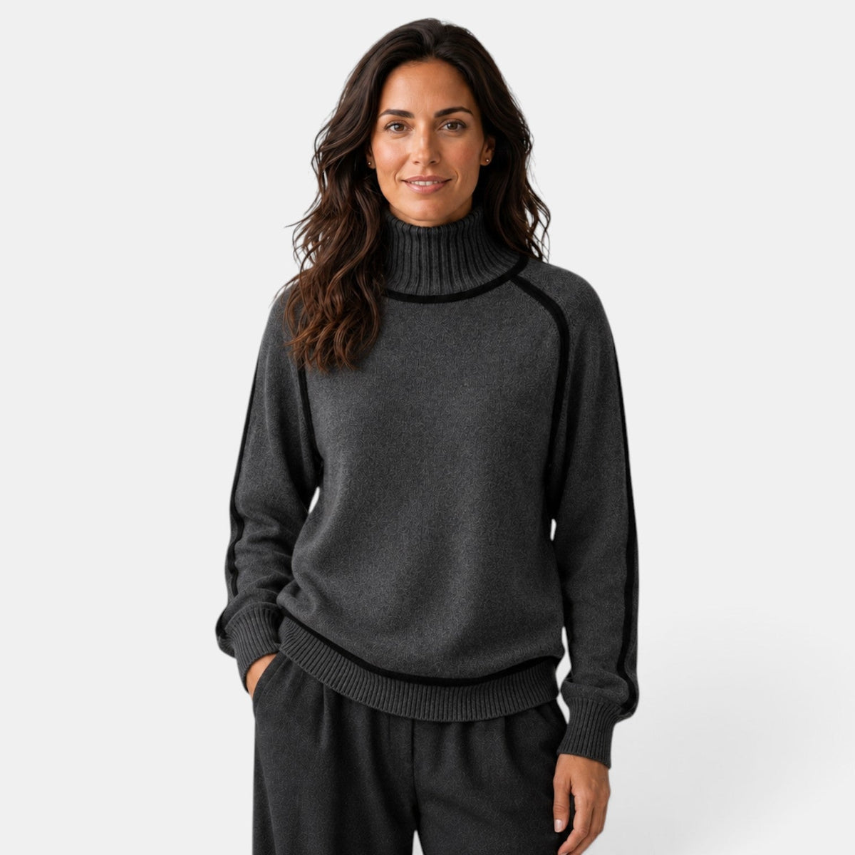 Suéter Mujer Oversize Cuello Alto