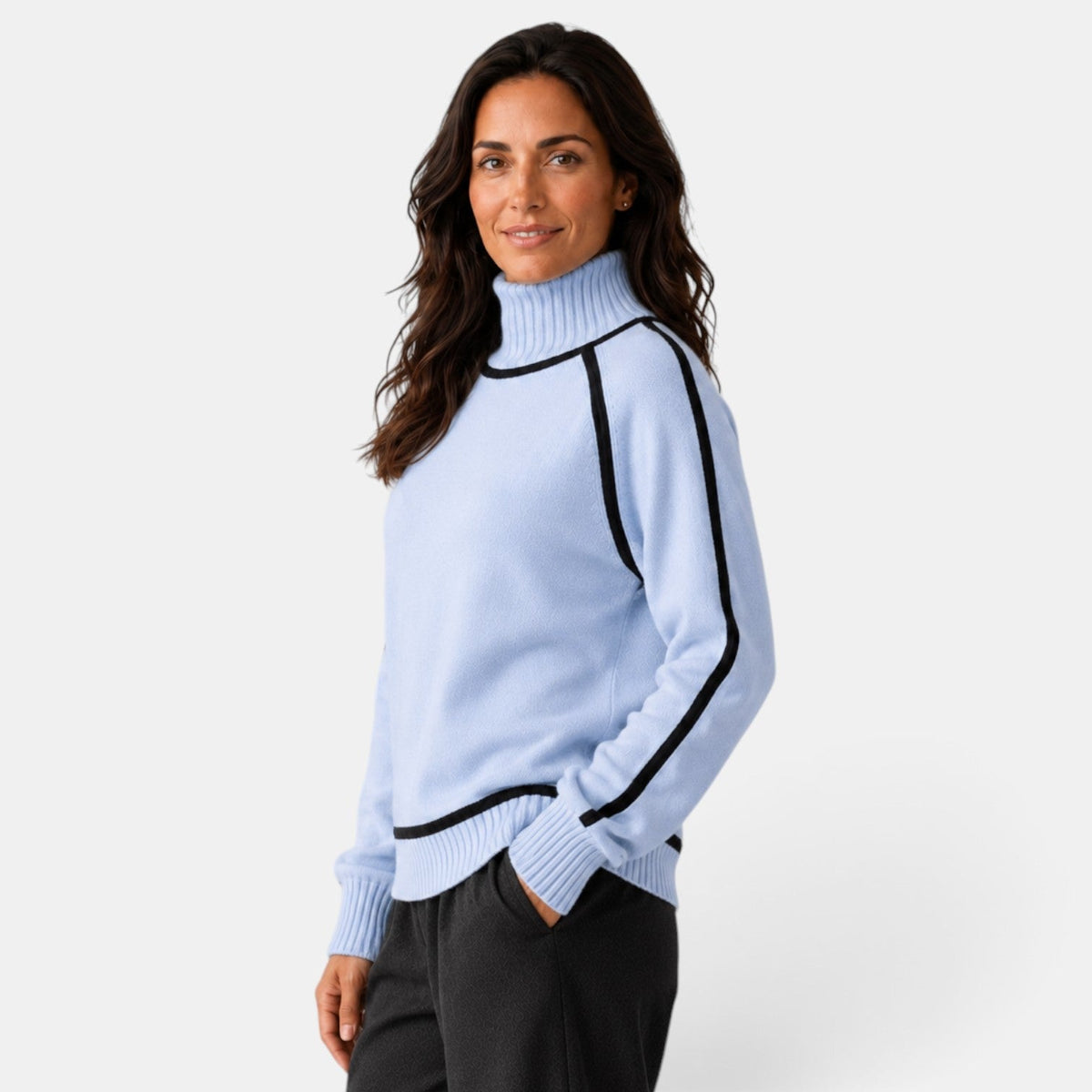 Suéter Mujer Oversize Cuello Alto