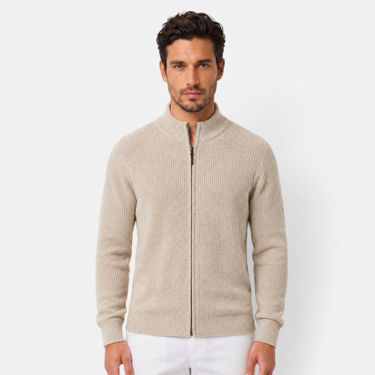 Cárdigan Hombre Cremallera Cuello Alto