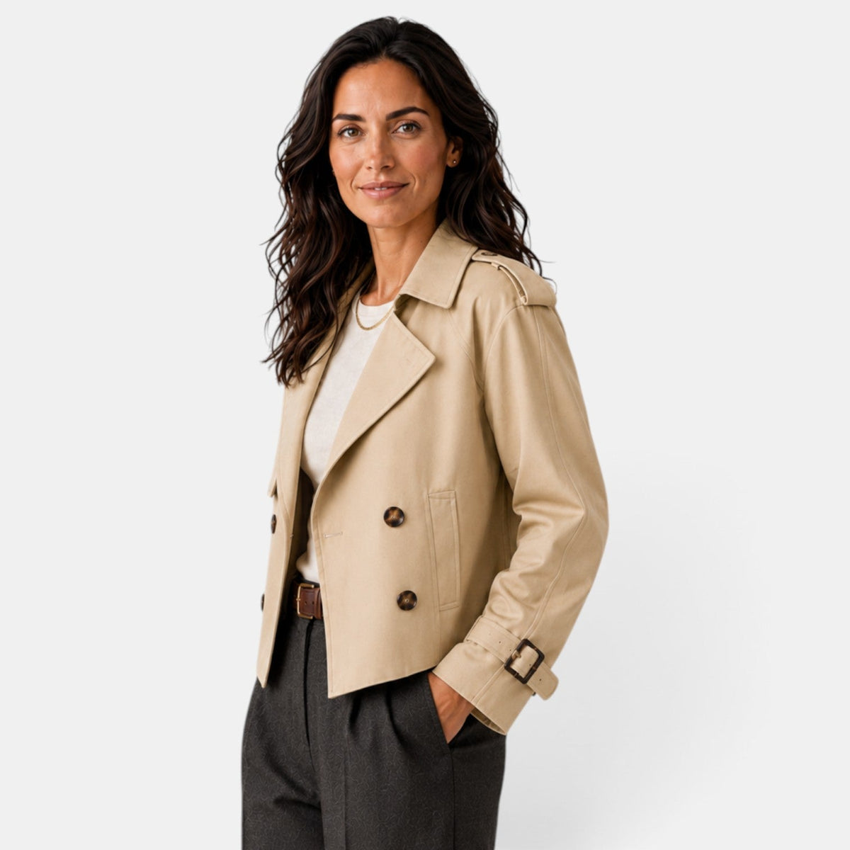 Gabardina Mujer Cruzada Ligera