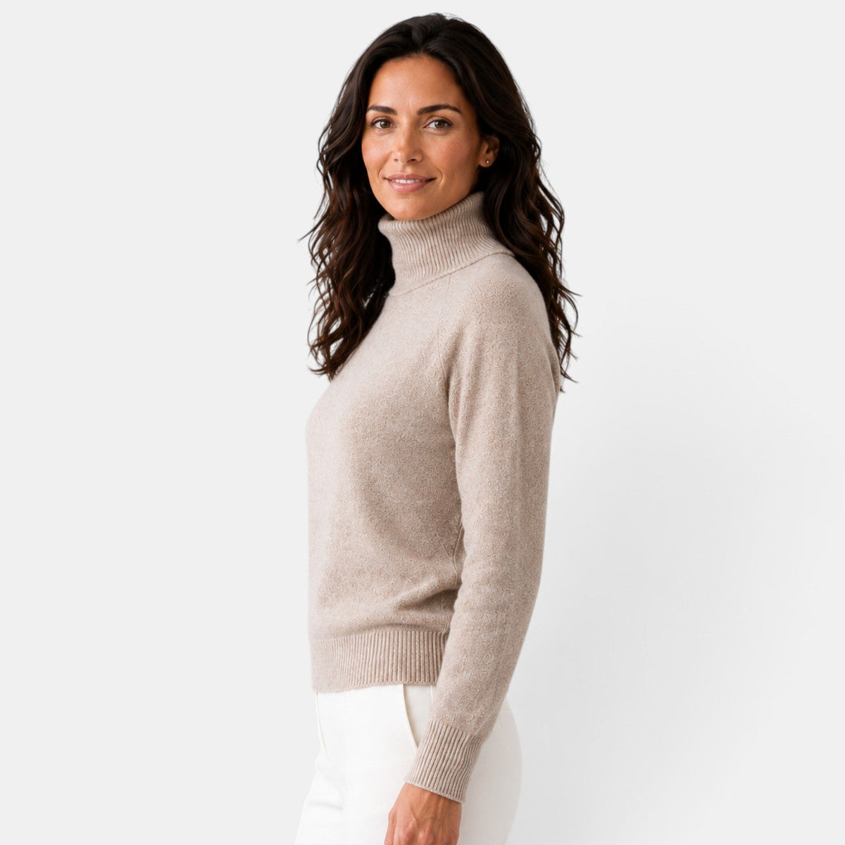 Suéter Mujer Cuello Alto Lana
