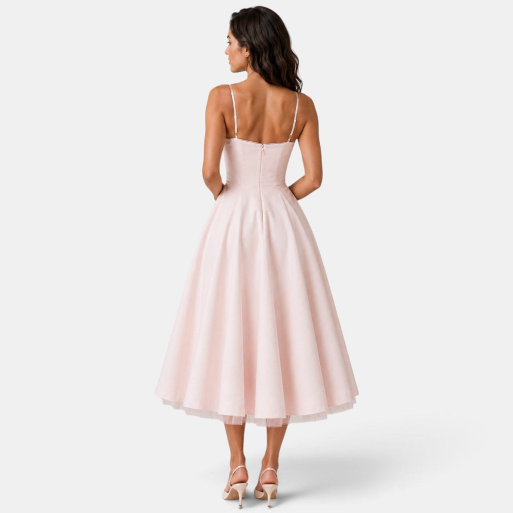 Vestido Midi Invitada de Boda Corset