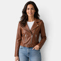 Chaqueta de Cuero Mujer Entallada