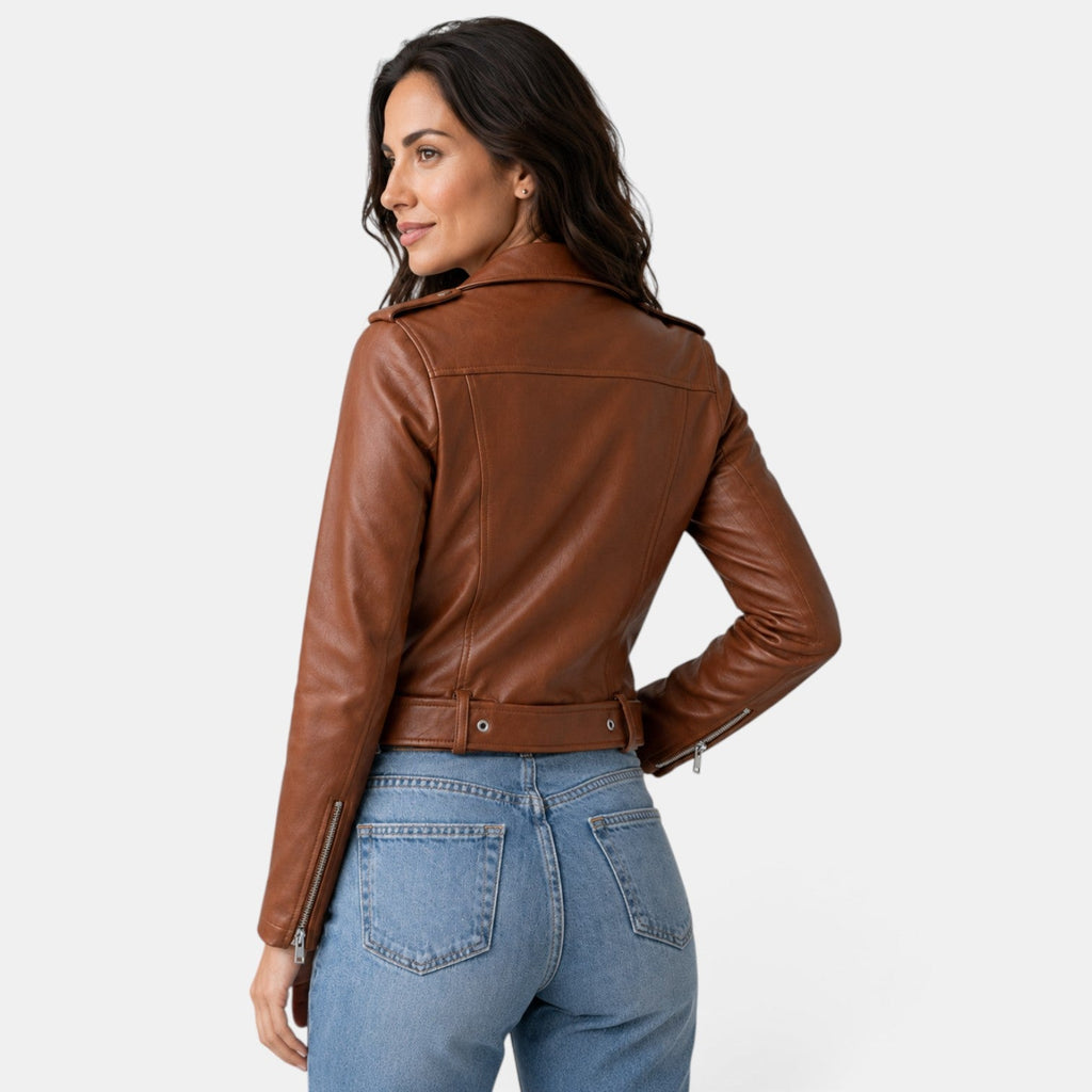 Chaqueta de Cuero Mujer Entallada