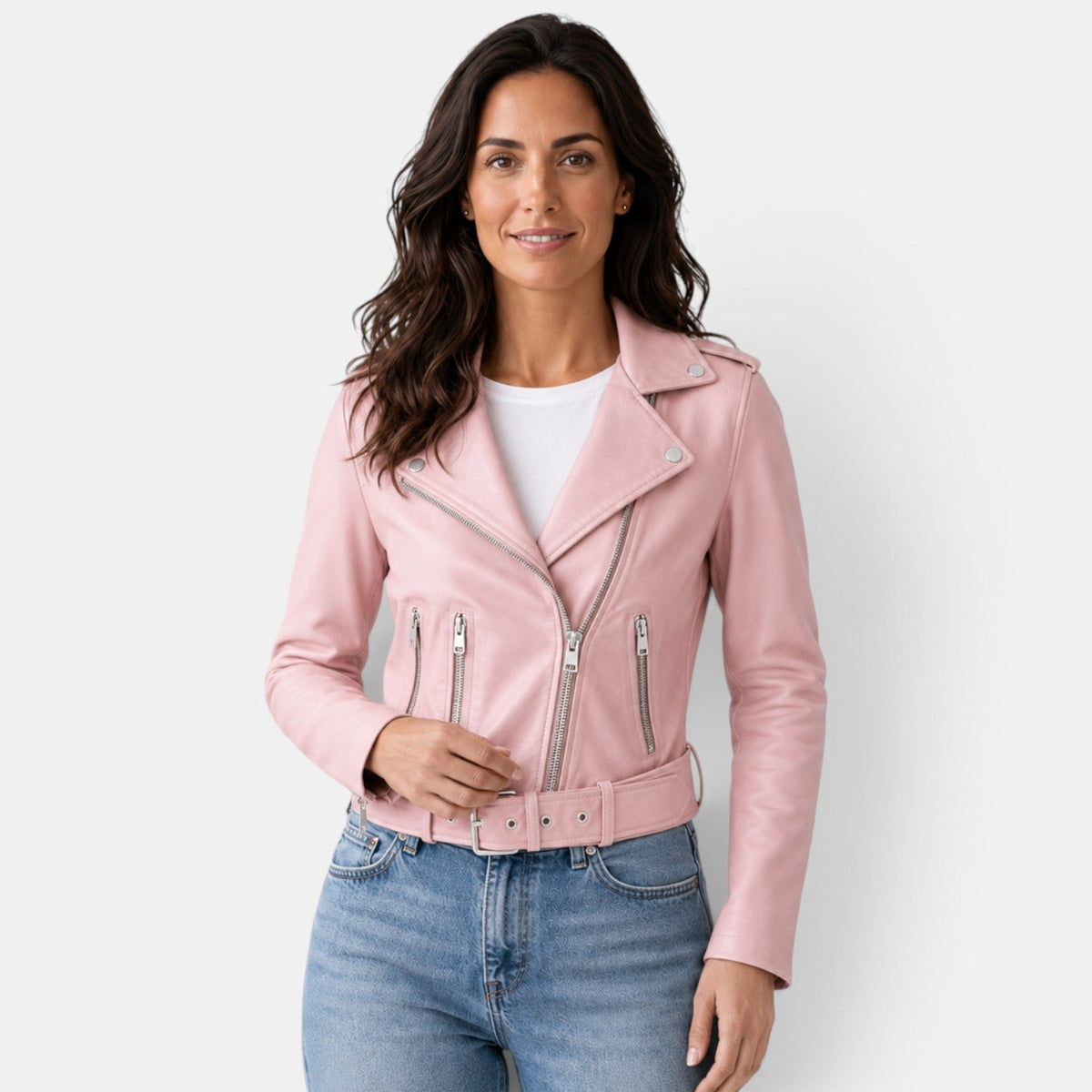 Chaqueta de Cuero Mujer Entallada