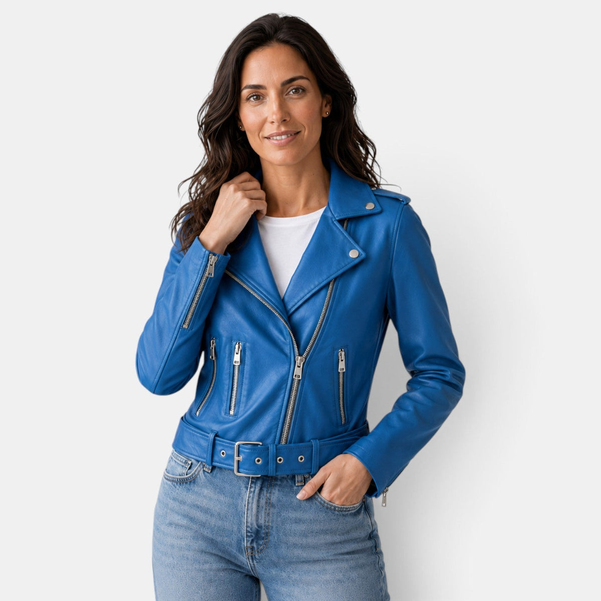 Chaqueta de Cuero Mujer Entallada