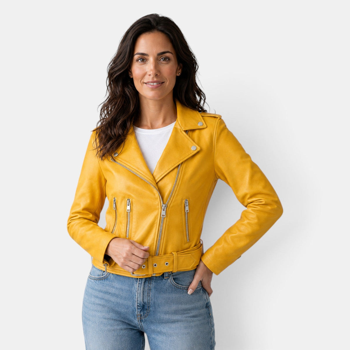 Chaqueta de Cuero Mujer Entallada