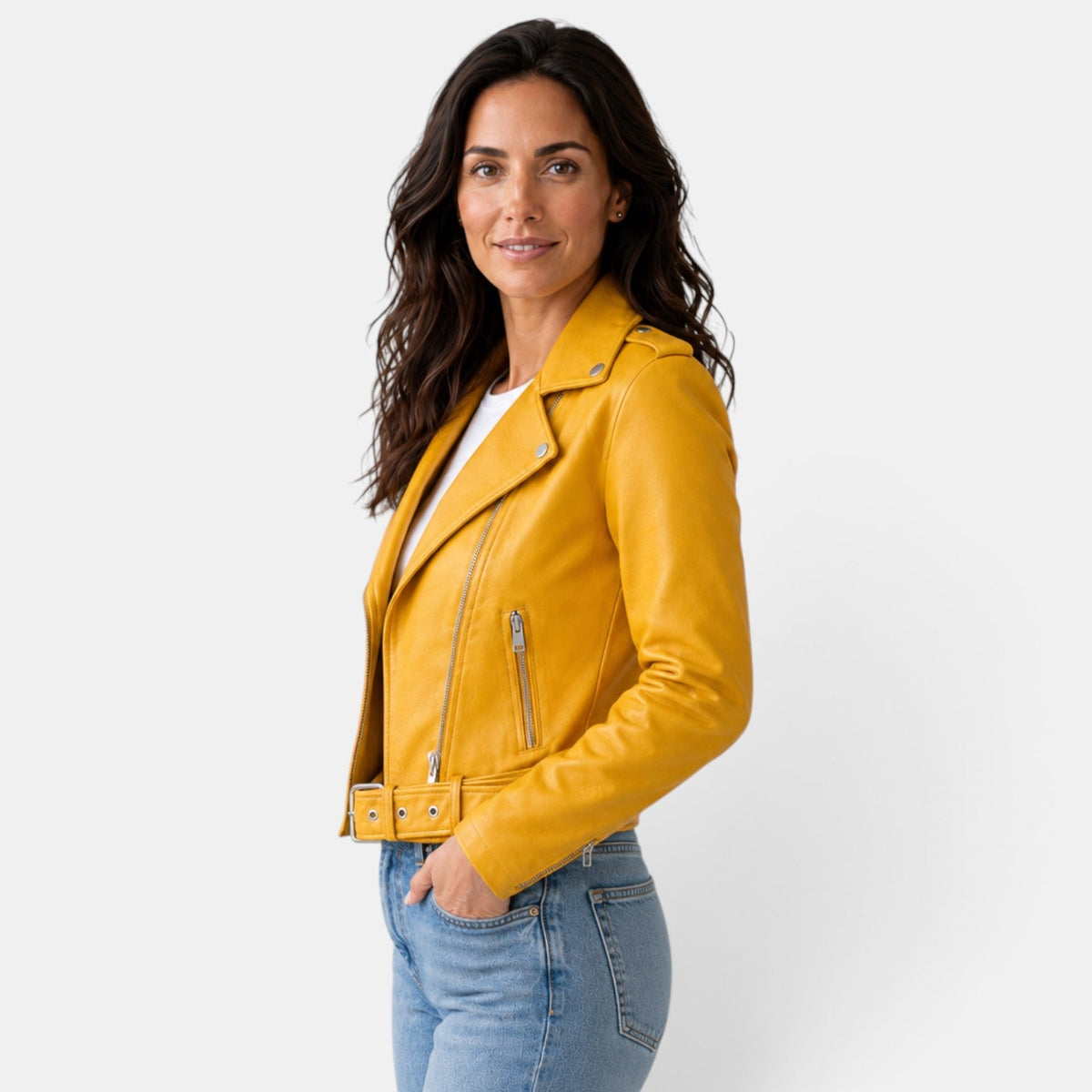 Chaqueta de Cuero Mujer Entallada