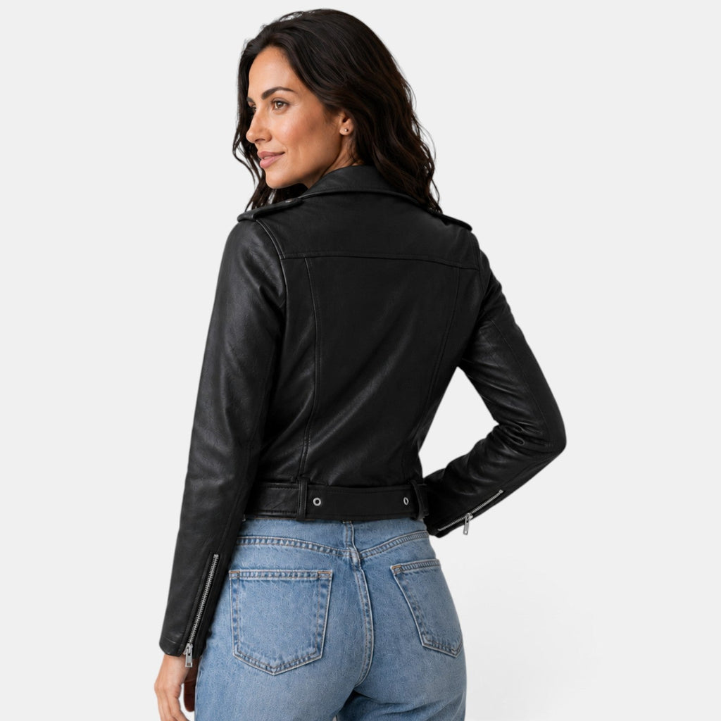 Chaqueta de Cuero Mujer Entallada