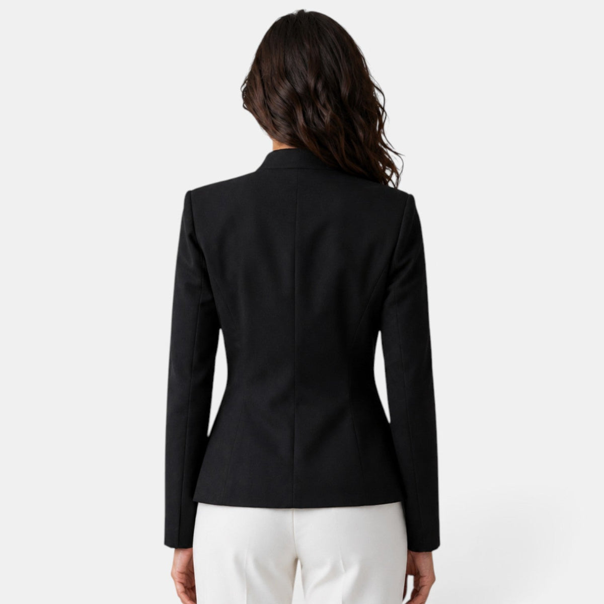 Chaqueta Mujer Negra Cuello Alto