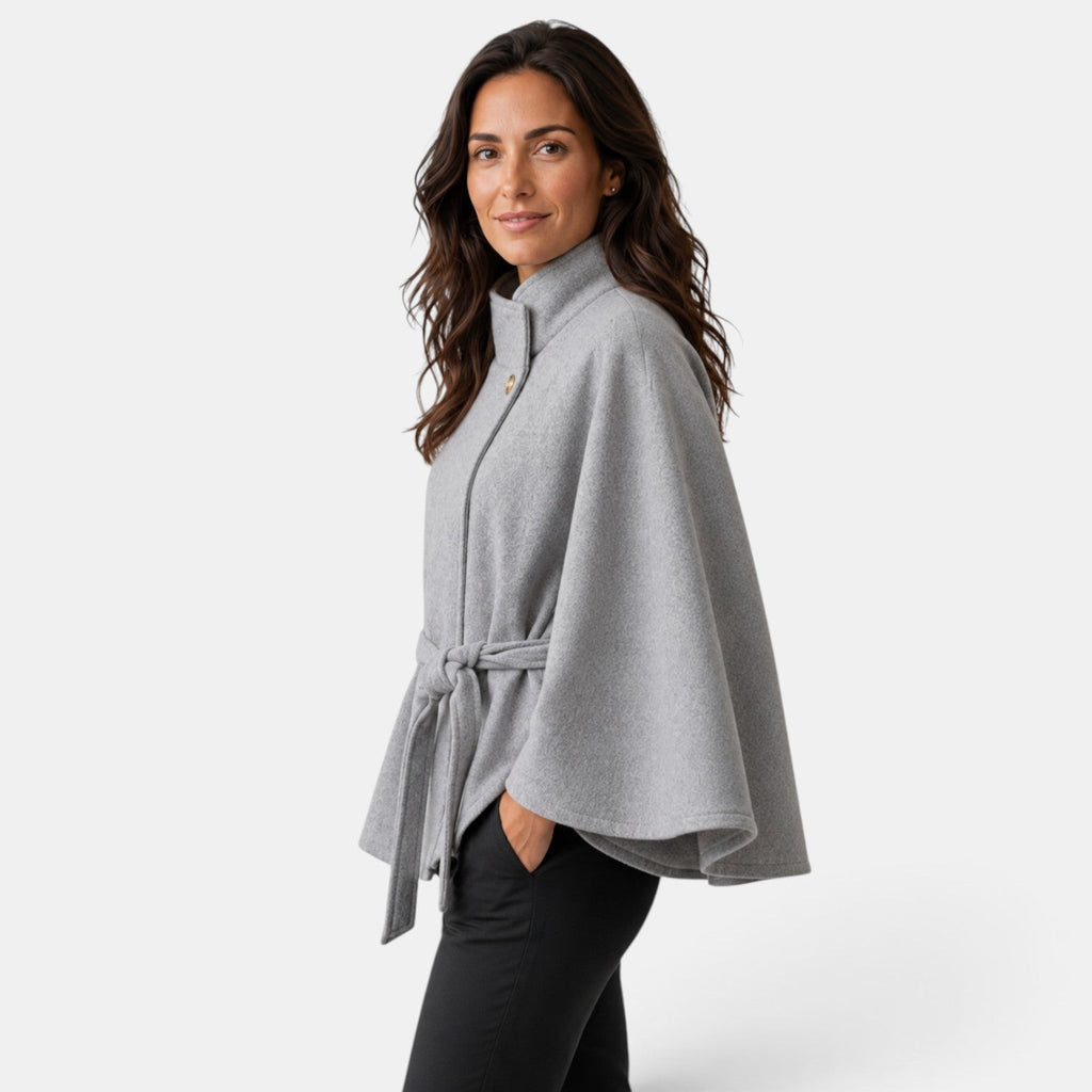 Capa de Lana Mujer con Cinturón - Elegante y Entallada