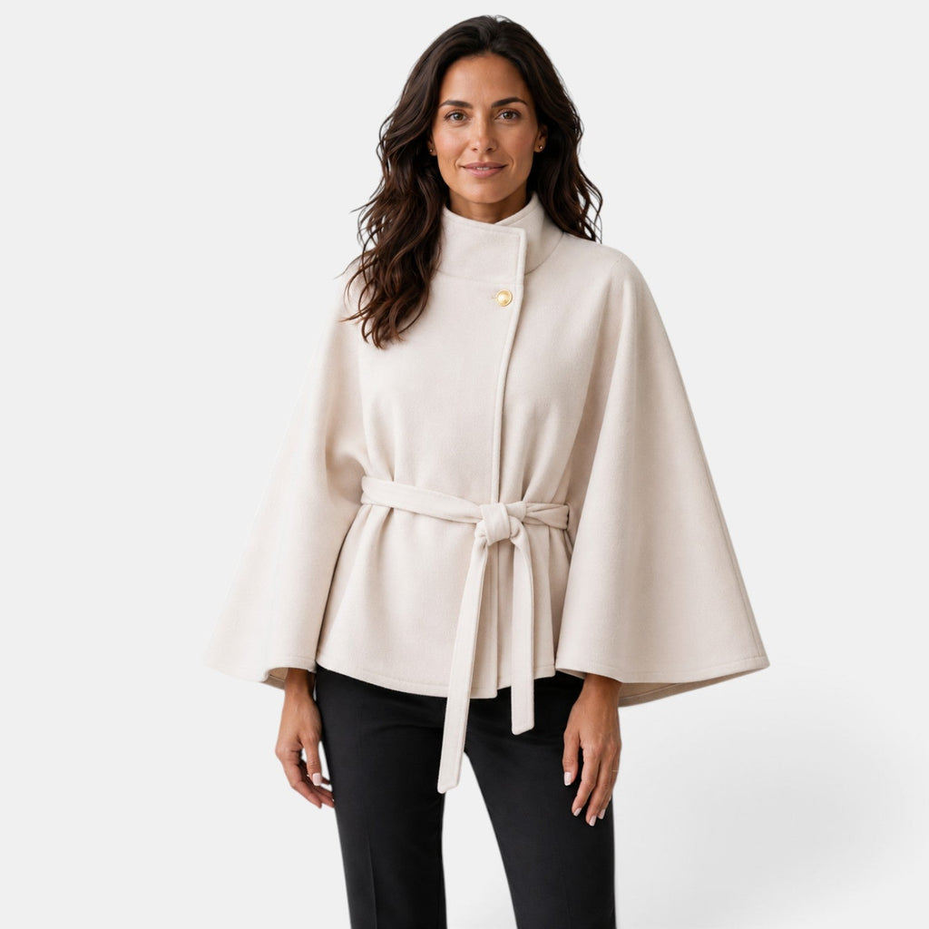 Capa de Lana Mujer con Cinturón - Elegante y Entallada