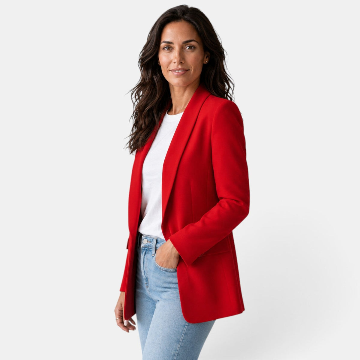 Blazer Mujer Elegante Sin Botones