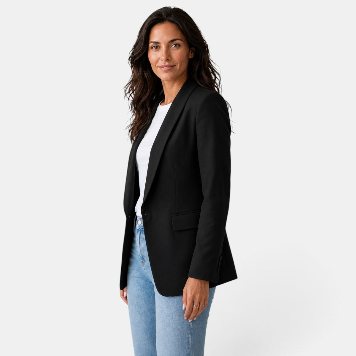 Blazer Mujer Elegante Sin Botones