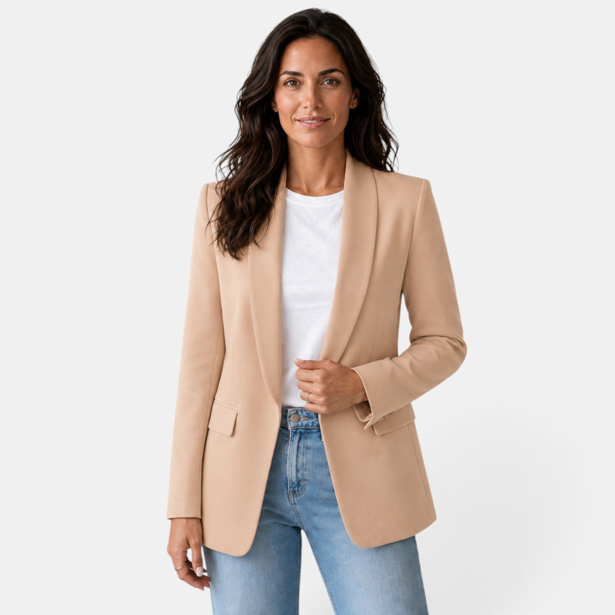 Blazer Mujer Elegante Sin Botones