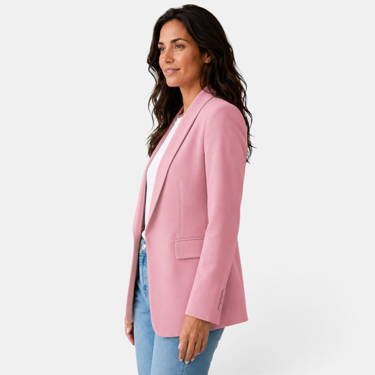 Blazer Mujer Elegante Sin Botones