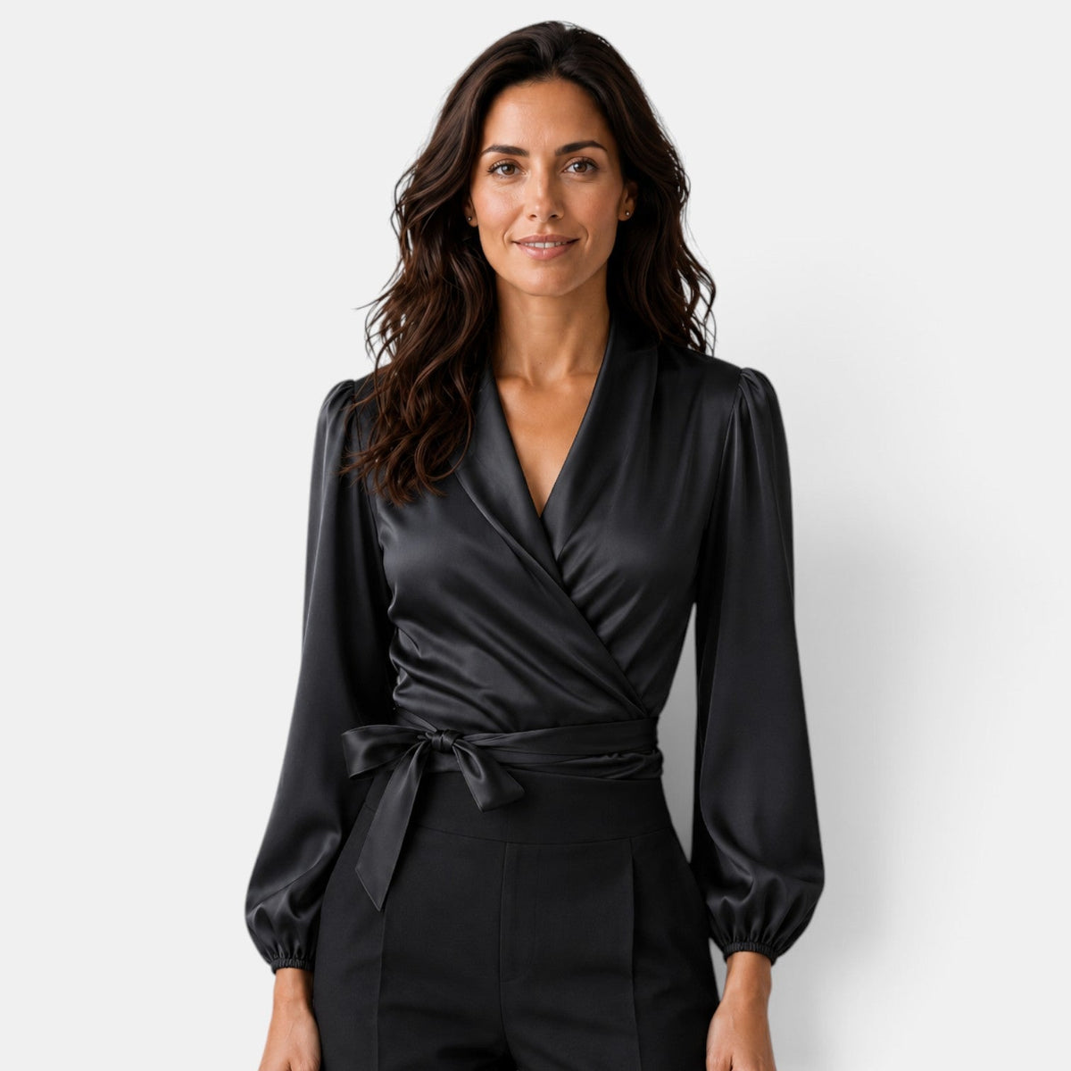 Blusa Mujer Satinada Cuello V