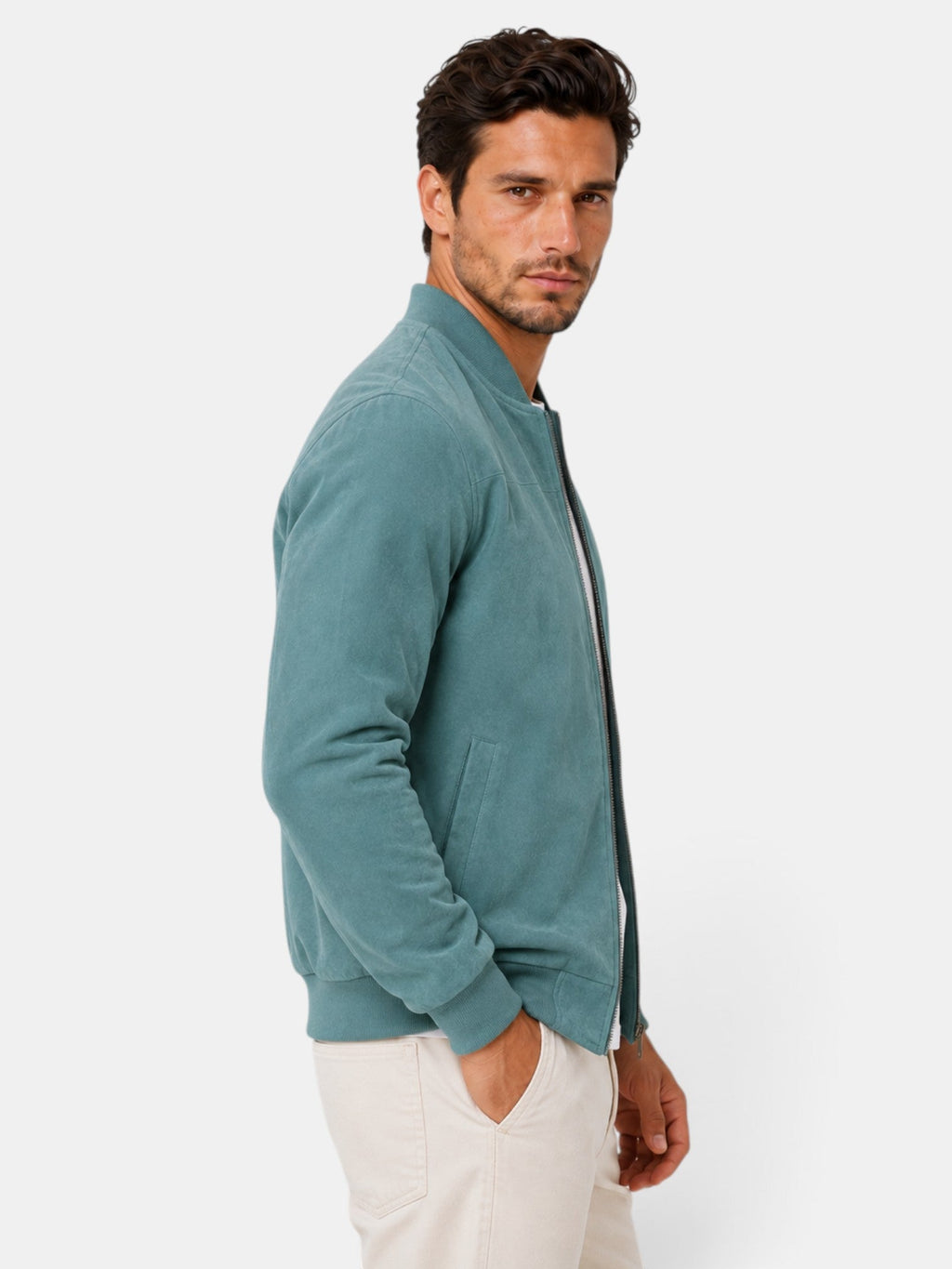 Chaqueta Ante Hombre Estilo Urbano