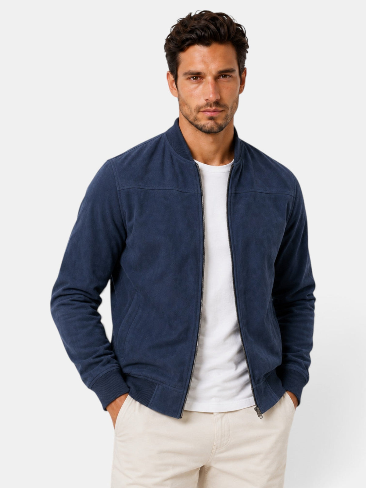 Chaqueta Ante Hombre Estilo Urbano