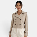 Gabardina Corta Mujer Elegante