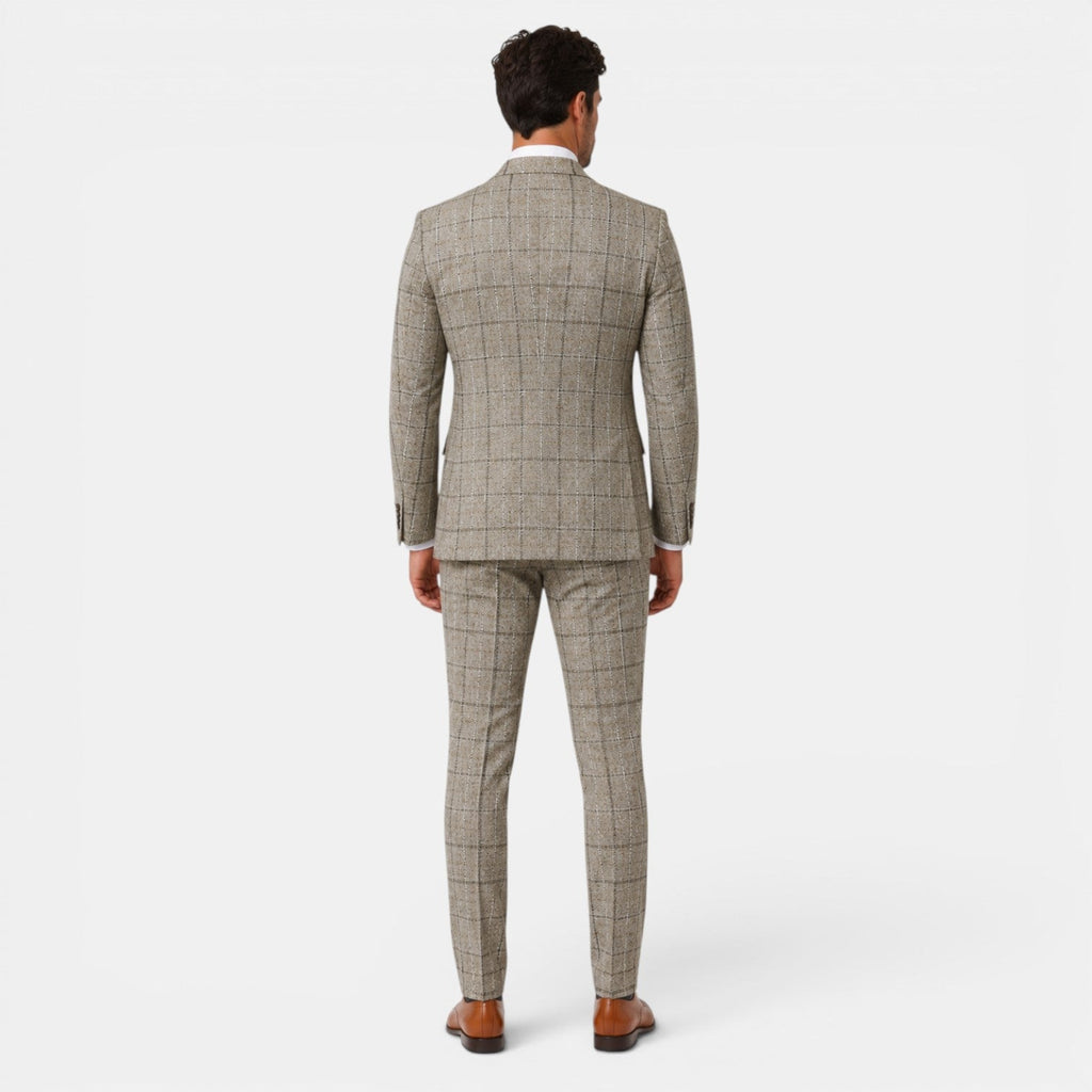 Traje Hombre 3 Piezas Cuadros