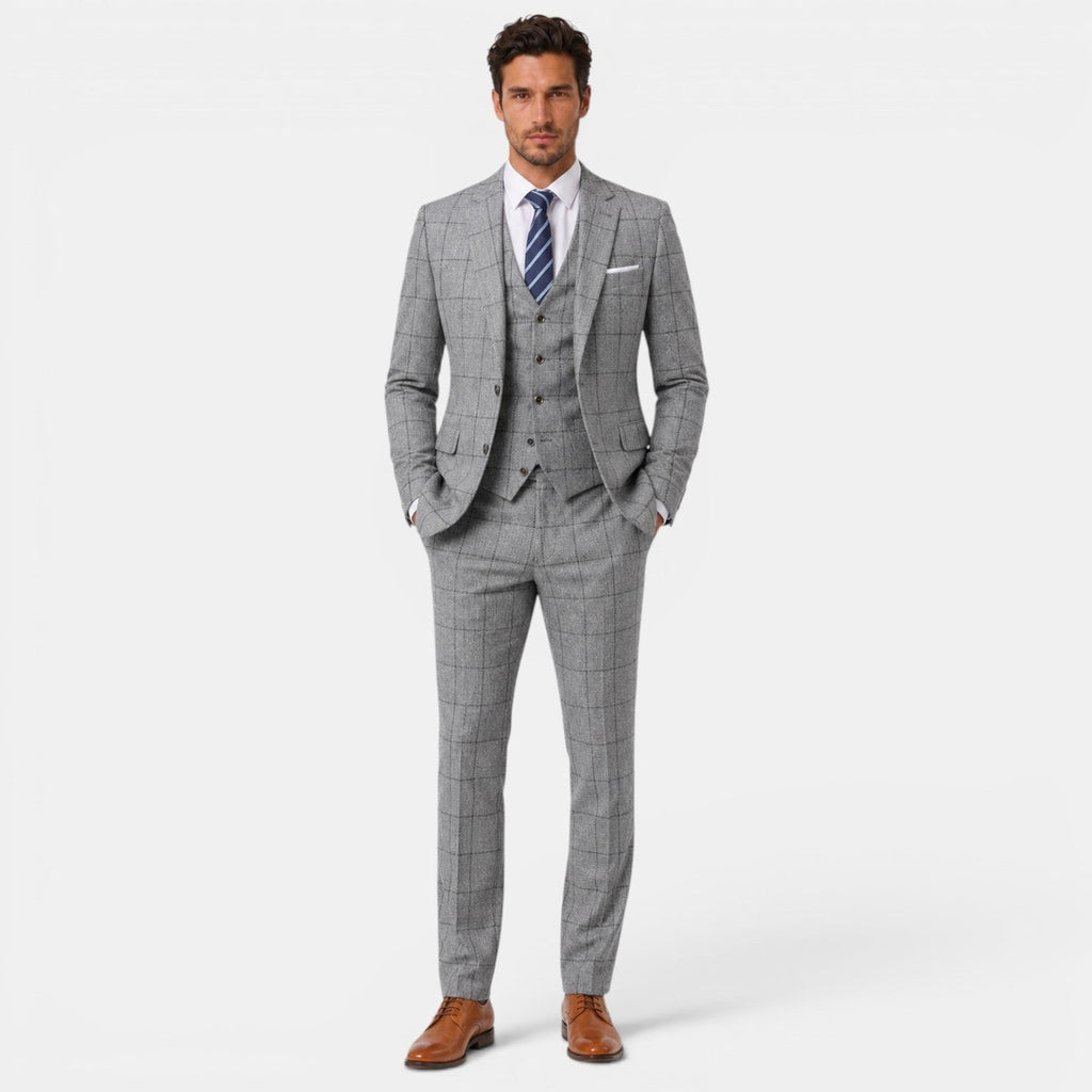 Traje Hombre 3 Piezas Cuadros
