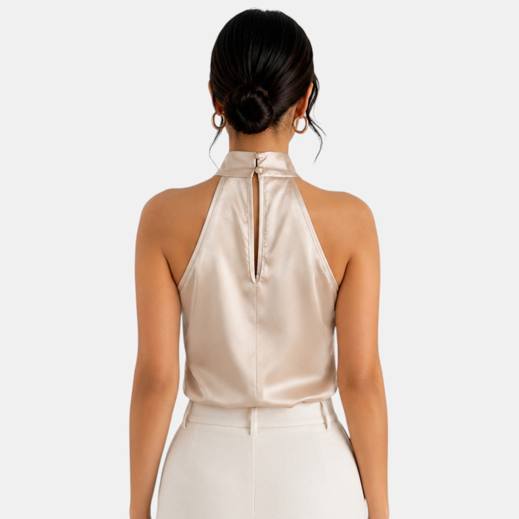 Top Satén Mujer Halter