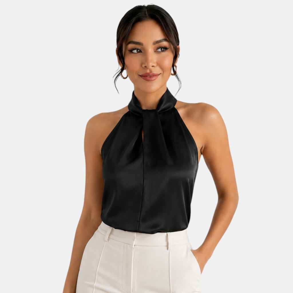 Top Satén Mujer Halter
