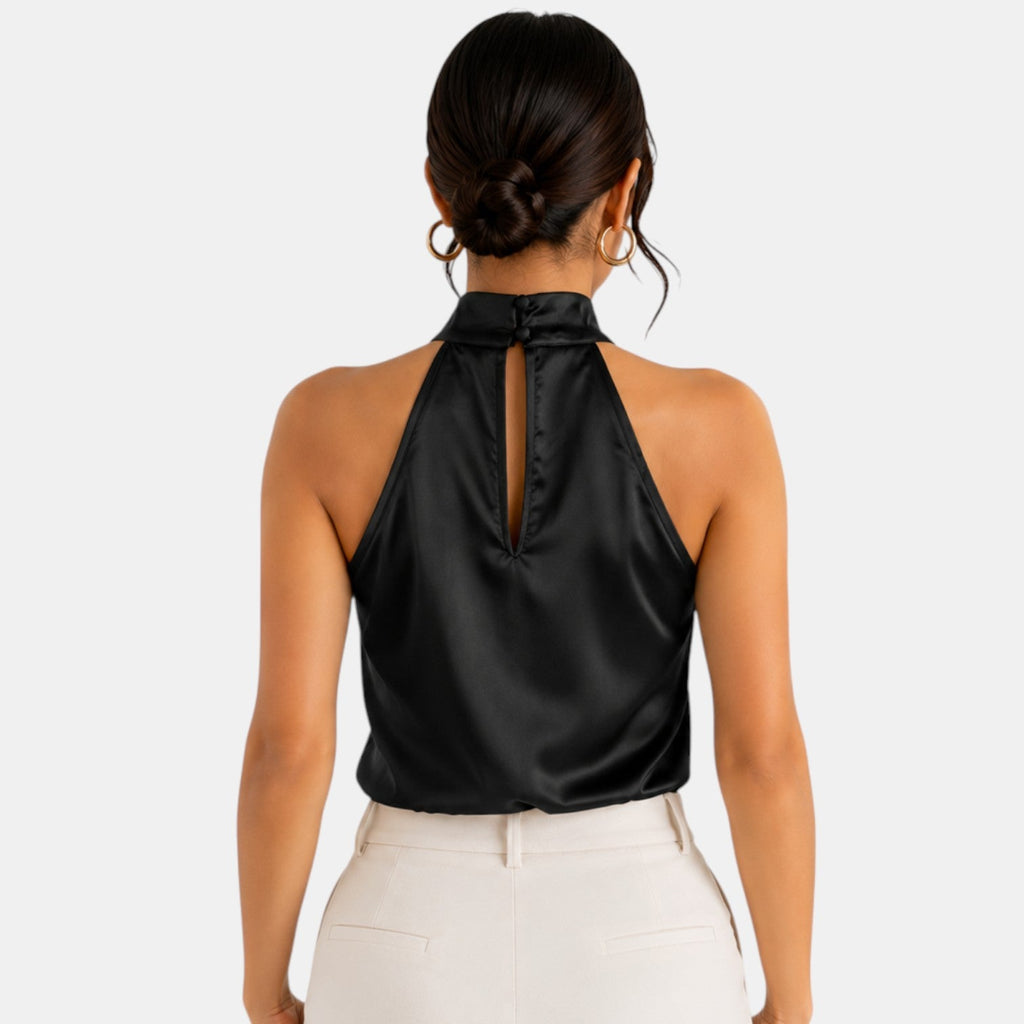 Top Satén Mujer Halter