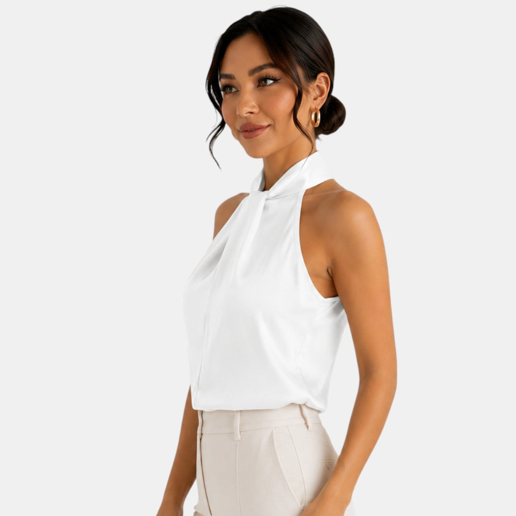 Top Satén Mujer Halter