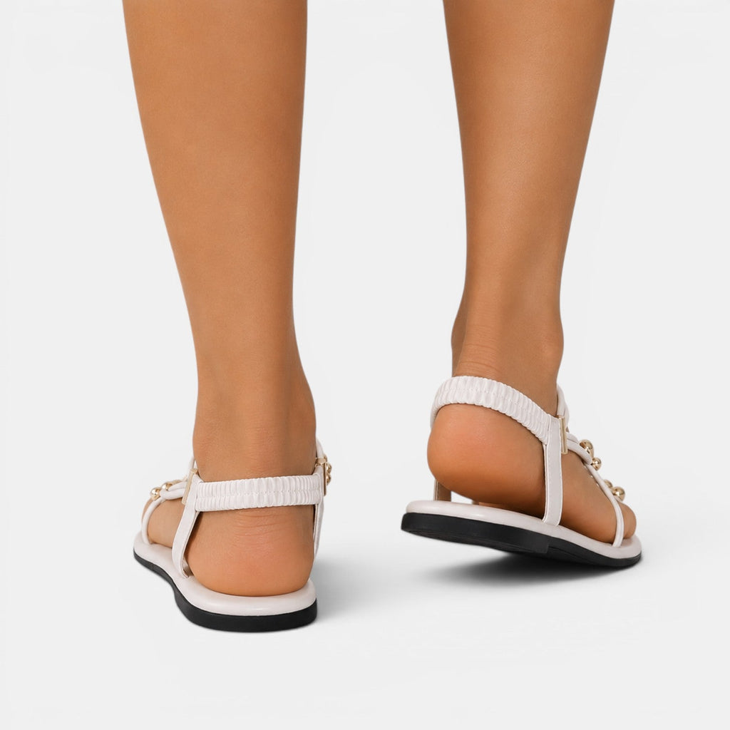 Sandalias Planas Mujer Pedrería