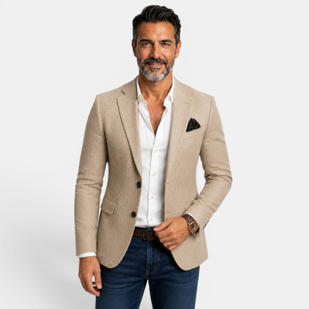 Blazer Hombre Estampado Doble Botón