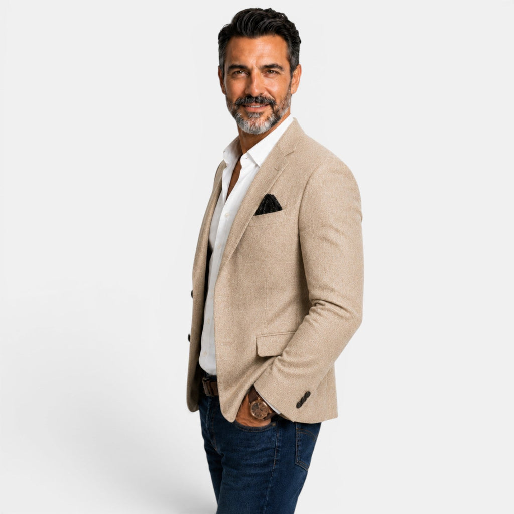 Blazer Hombre Estampado Doble Botón