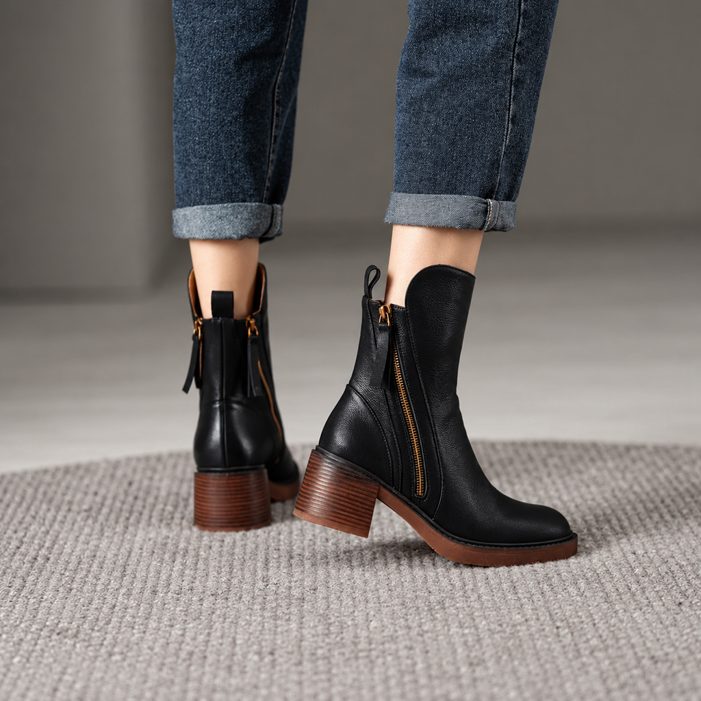 Botines Mujer Tacón Grueso Elegantes