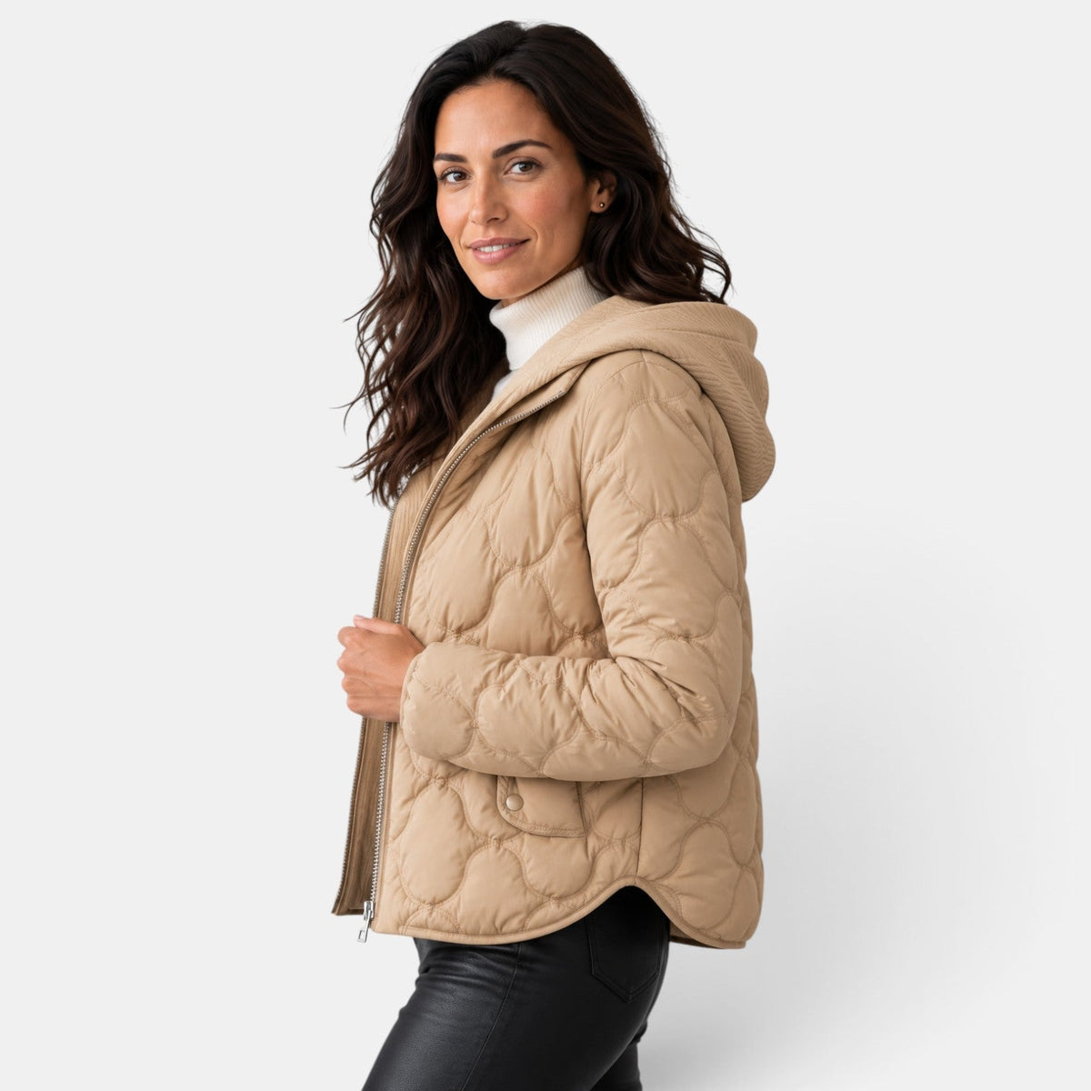 Chaqueta Acolchada Mujer con Capucha Invierno