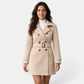 Gabardina Mujer Beige con Cinturón Ajustable