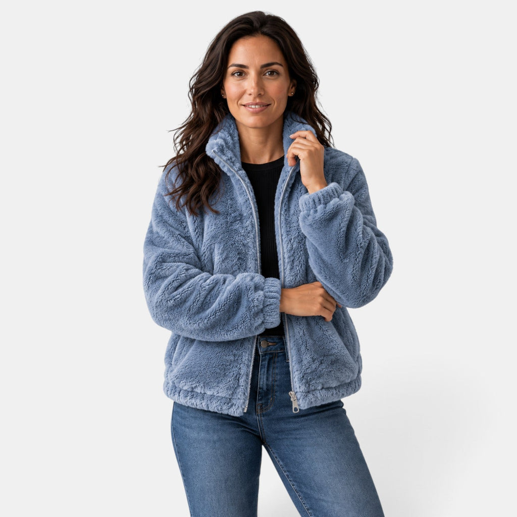 Chaqueta Mujer Teddy Bomber con Cremallera