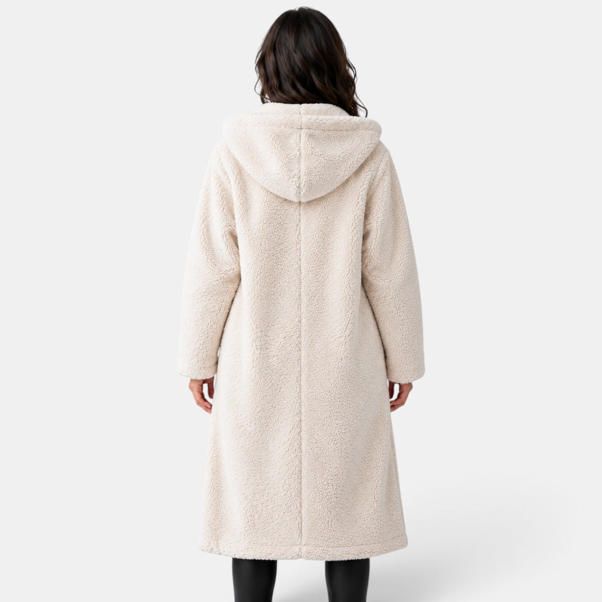 Abrigo Mujer Teddy Oversize con Capucha