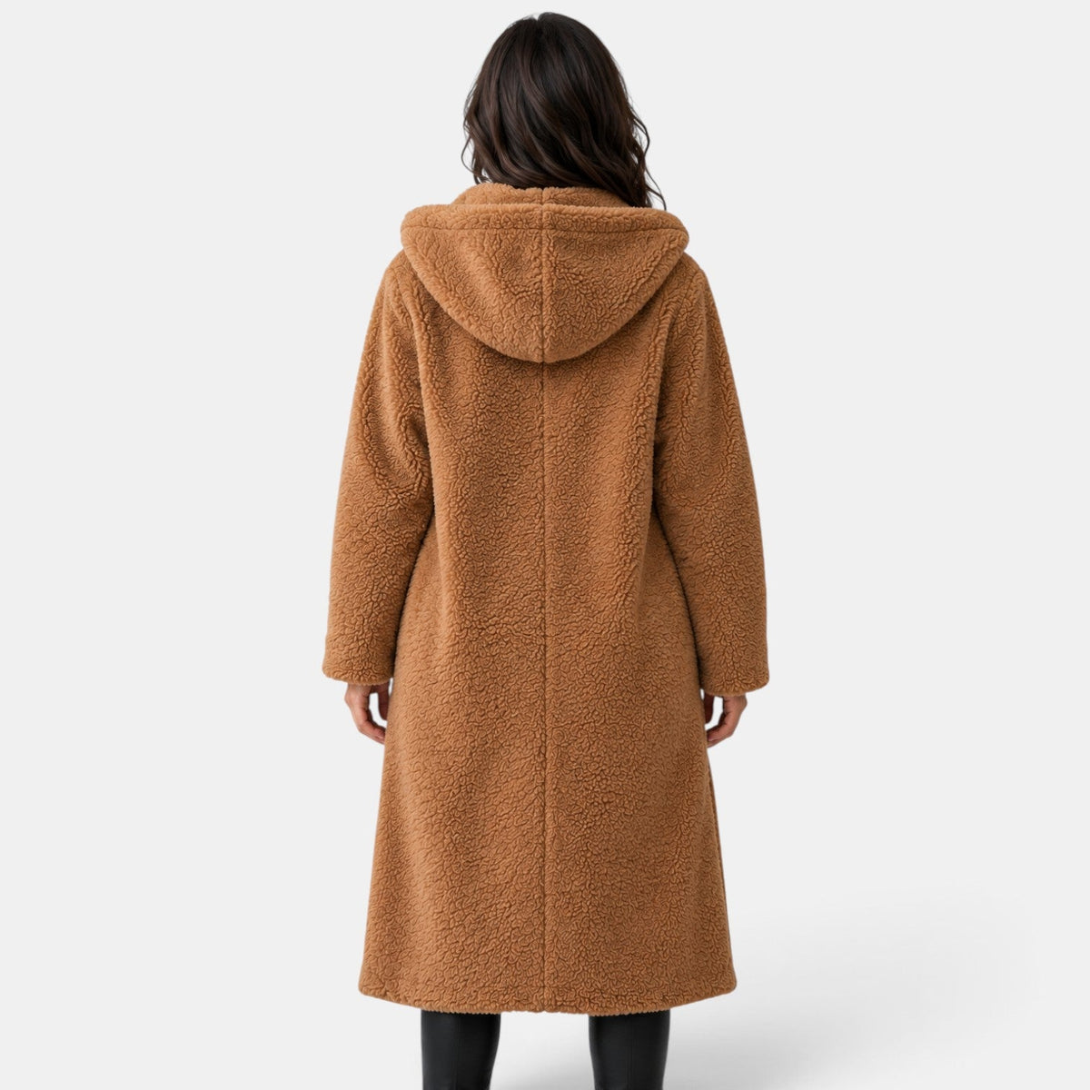 Abrigo Mujer Teddy Oversize con Capucha
