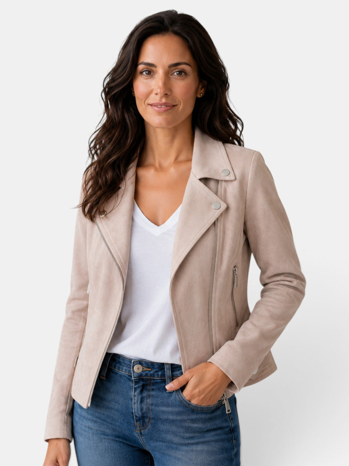 Chaqueta Americana Mujer Corta con Cremallera